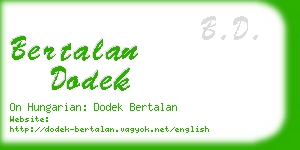 bertalan dodek business card